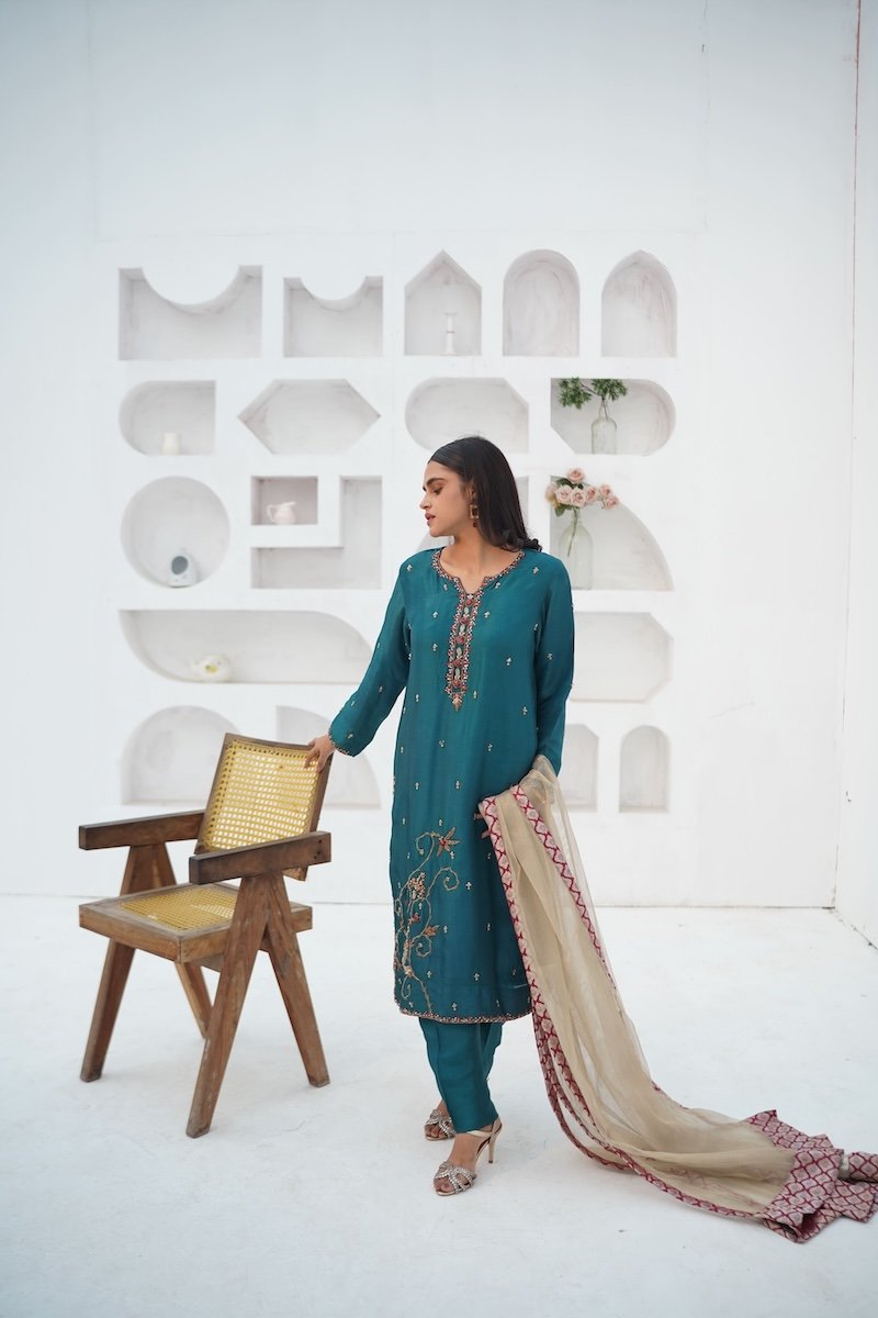 A Samina Rasul piece, hand embellished in the atelier